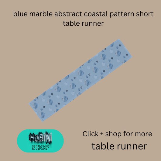 Blauw marmer abstract kustpatroon korte tafelloper