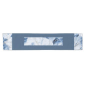 Blauw marmer abstract kustpatroon korte tafelloper (Horizontaal)