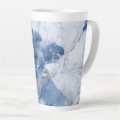 Blauw marmer abstract kustpatroon latte mok (Rechterhoek)