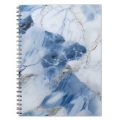 Blauw marmer abstract kustpatroon notitieboek (Voorkant)