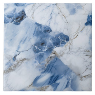 Blauw marmer abstract kustpatroon tegeltje