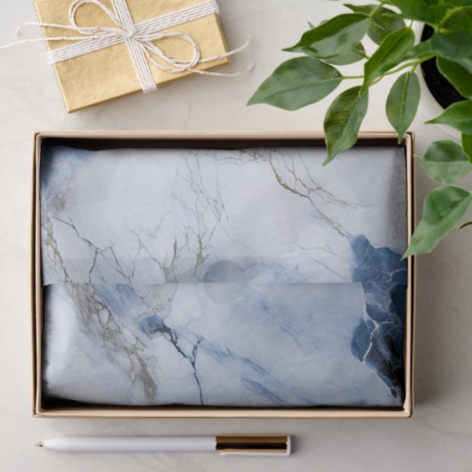 Blauw marmer abstract kustpatroon tissuepapier (Geschenk)