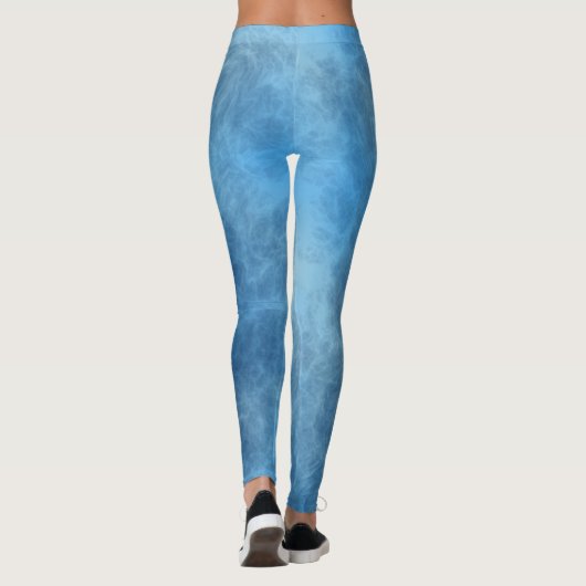 Blauw Marmer Abstract Leggings (Achterkant)