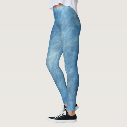 Blauw Marmer Abstract Leggings (Links)