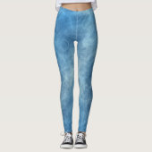 Blauw Marmer Abstract Leggings (Voorkant)