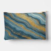 Blauw Marmer Abstract Met Gouden Aders Etui (Achterkant)