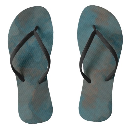 Blauw Marmer Abstract Teenslippers (Voetbed)
