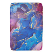 BLAUW MARMER AGAAT ZILVER GLITTER GLAM BADMAT (Voorkant Verticaal)