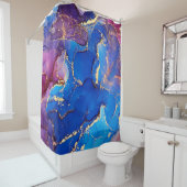 BLAUW MARMER AGAAT ZILVER GLITTER GLAM DOUCHEGORDIJN (In situ)