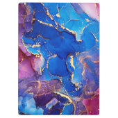 BLAUW MARMER AGAAT ZILVER GLITTER GLAM KLEMBORD (Achterkant)