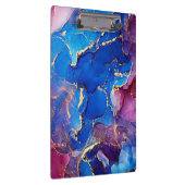 BLAUW MARMER AGAAT ZILVER GLITTER GLAM KLEMBORD (Rechts)