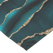 BLAUW MARMER AGAAT ZILVER GLITTER GLAM KORTE TAFELLOPER (Hoek)