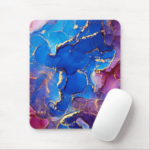 BLAUW MARMER AGAAT ZILVER GLITTER GLAM MUISMAT