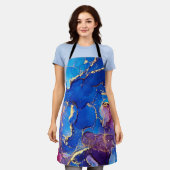 BLAUW MARMER AGAAT ZILVER GLITTER GLAM SCHORT (Gedragen)