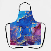 BLAUW MARMER AGAAT ZILVER GLITTER GLAM SCHORT (Voorkant)