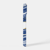 Blauw Marmer Agate Goud Glitter Persoonlijk iPhone 15 Case (Rechterkant)