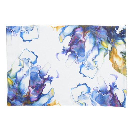 Blauw Marmer Agate Vloeistof Kunst Kussensloop (Voorkant)