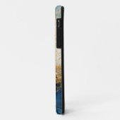 Blauw marmer chic gouden glitters monogram Case-Mate iPhone case (Achterkant/links)