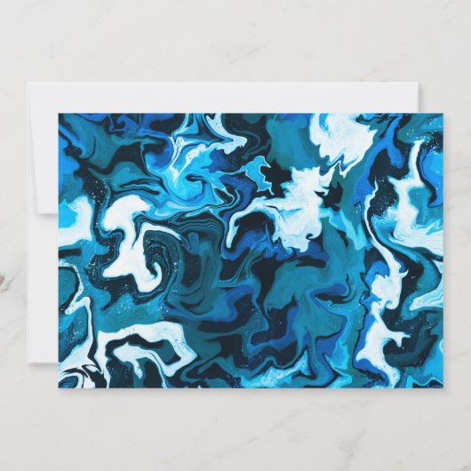 Blauw Marmer Custom FOTO Bar Bat Mitzvah Kaart (Achterkant)