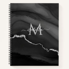 Blauw Marmer Custom Monogram Bullet Journal Notitieboek