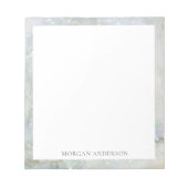 blauw marmer elegant monogram notitieblok (Voorkant)