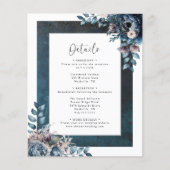 Blauw Marmer Elegante Trouwdetails (Voorkant)