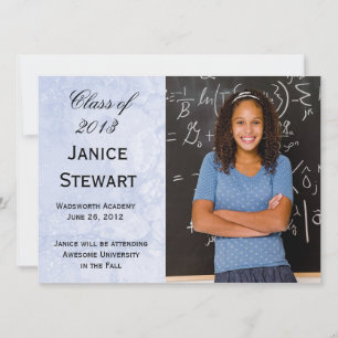 Blauw Marmer Foto Afstuderen Aankondiging