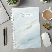 Blauw Marmer Gepersonaliseerde Naam Douane Planner