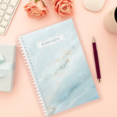 Blauw marmer gepersonaliseerde naam op maat planner