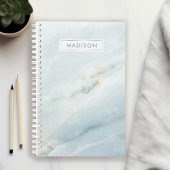 Blauw marmer gepersonaliseerde naam op maat planner