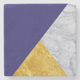 Blauw + marmer Gold Stone Onderzetter