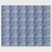 Blauw Marmer Goud Abstracte Textuur Cadeaupapier (Vlak)