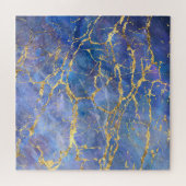 Blauw Marmer Goud Abstracte Textuur Legpuzzel (Horizontaal)