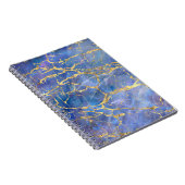 Blauw Marmer Goud Abstracte Textuur Notitieboek (Rechterzijde)