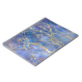 Blauw Marmer Goud Abstracte Textuur Notitieboek (Linkerzijde)