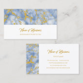 Blauw Marmer Goud Ader Minimal Visitekaartje (Voorkant / Achterkant)