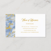 Blauw Marmer Goud Ader Minimal Visitekaartje (Achterkant)