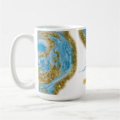 Blauw Marmer & Gouden Folie Haar & Make-up Koffiemok (Links)