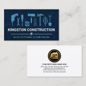 Blauw Marmer Handyman Tools Visitekaartje (Voorkant / Achterkant)