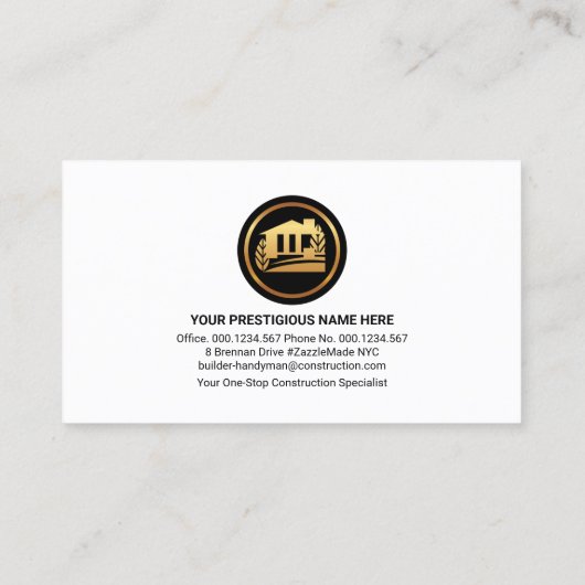 Blauw Marmer Handyman Tools Visitekaartje (Achterkant)