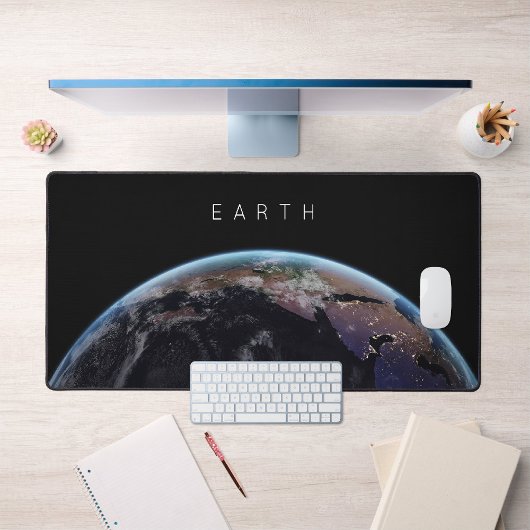 Blauw marmer in Space Planet Earth Desk Mat