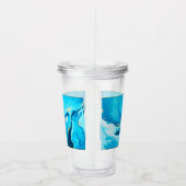 Blauw Marmer Look Acryl Bekerglas Drinkbeker (Rechts)