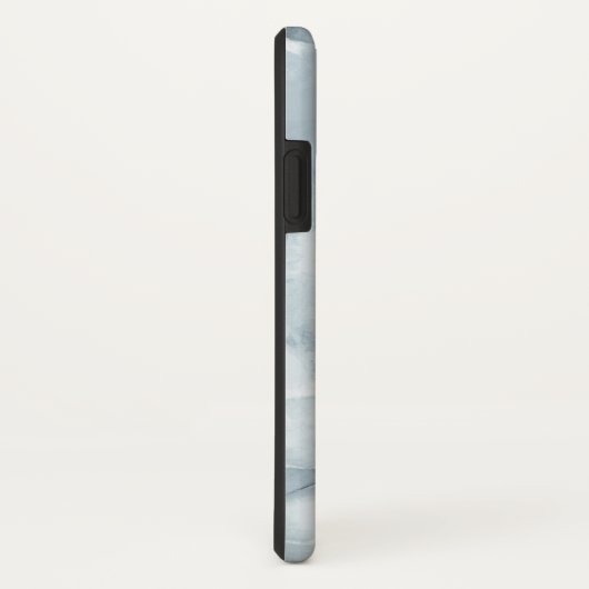 Blauw Marmer Mannelijk Gepersonaliseerd Monogram Case-Mate iPhone Case (Achterkant / rechts)