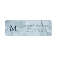 blauw marmer masculine return address