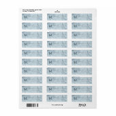 blauw marmer masculine return address etiket (Full Sheet)