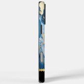 Blauw marmer met gouden accenten Case-Mate iPhone case (Achterkant / Rechts)