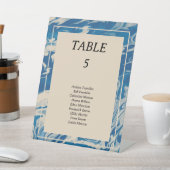 Blauw Marmer Moderne Kust Trouwtafel Nummer Reclamebord Met Voetstuk (Insitu)