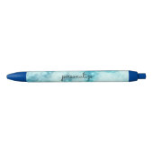 blauw marmer - mooi textuurpatroon personaliseren zwarte inkt pen (Voorkant)