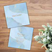 Blauw Marmer Nep Goud Schoonheidsbedrijf Ontwerp