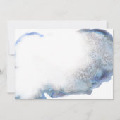 Blauw Marmer Ombre Gouden Frame Trouw Aankondiging (Achterkant)